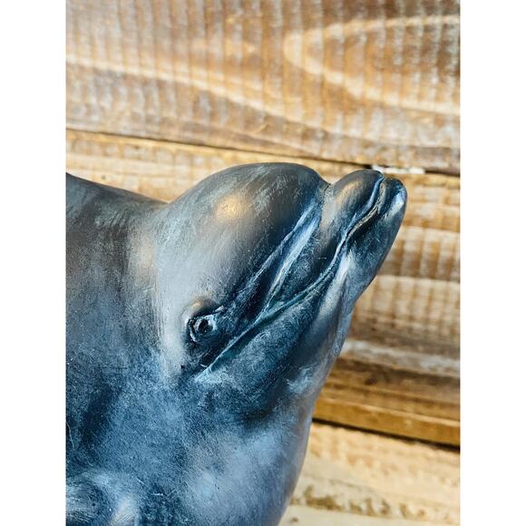 Vintage 2001 Goose Creek Portly Dolphin Statue Figure 4.75" Tall x 6" Long - Picture 3 of 10